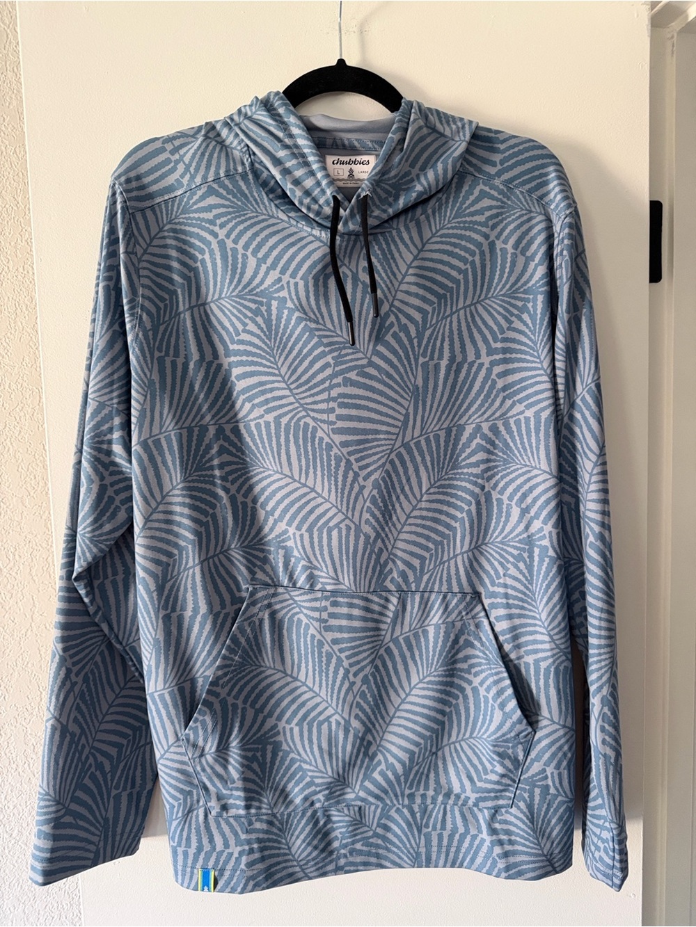 chubbies Light Blue Leaf-Print Pullover Hoodie Cloud Hoodie